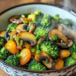 15-Minuten-Pfanne mit Champignons, Brokkoli und Karotten