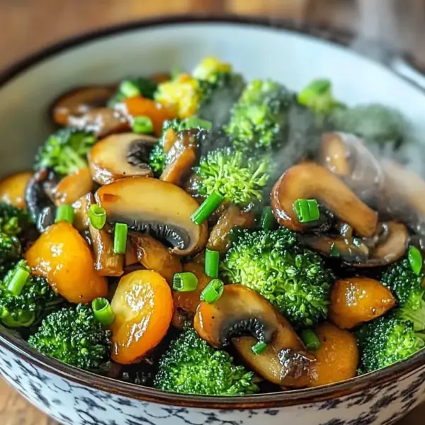 15-Minuten-Pfanne mit Champignons, Brokkoli und Karotten