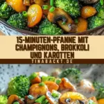 15-Minuten-Pfanne mit Champignons, Brokkoli und Karotten 20 Pinterest Hidden Image