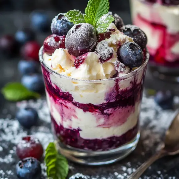 Blaubeer Tiramisu im Glas ohne Ei & Alkohol