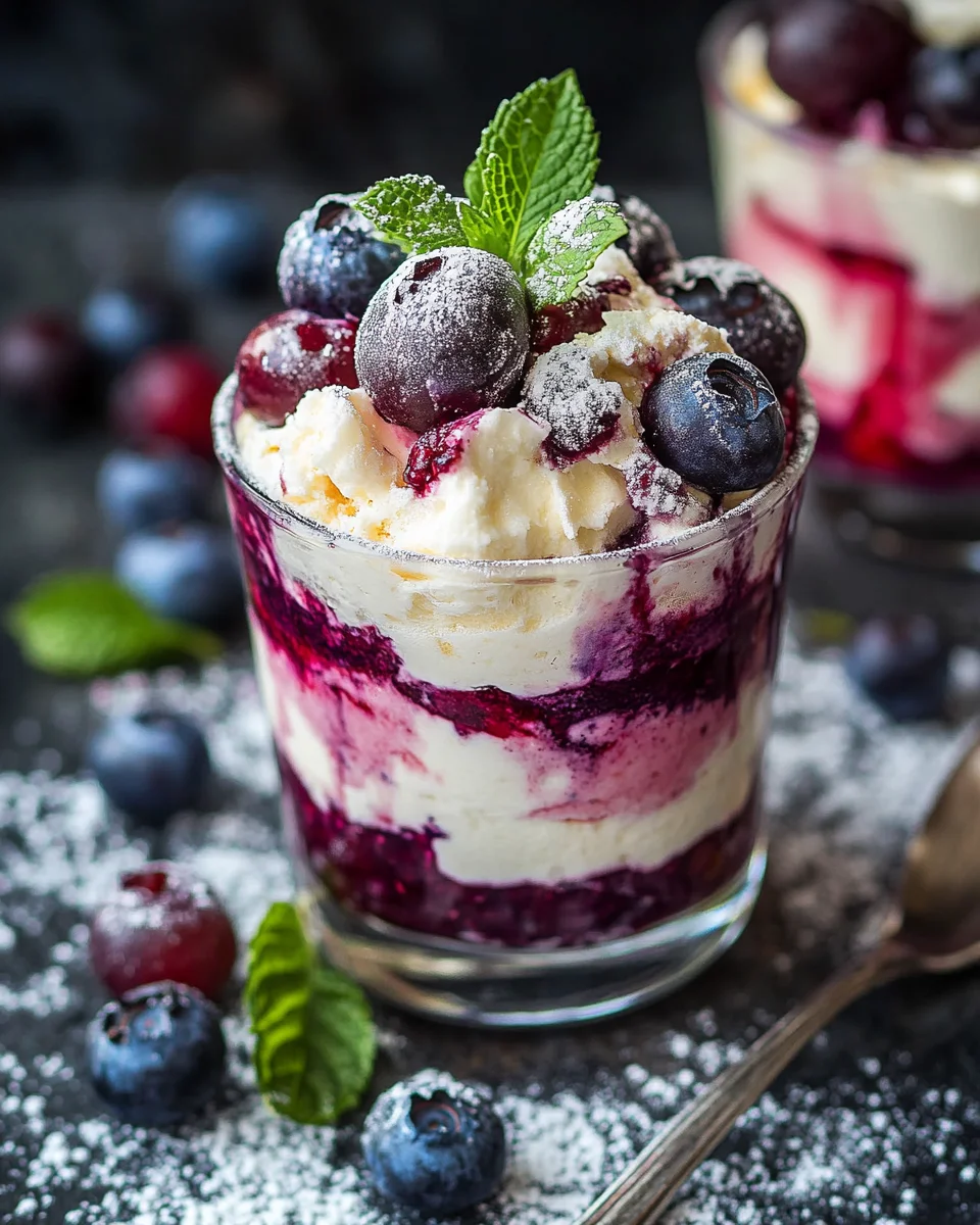 Blaubeer Tiramisu im Glas ohne Ei & Alkohol