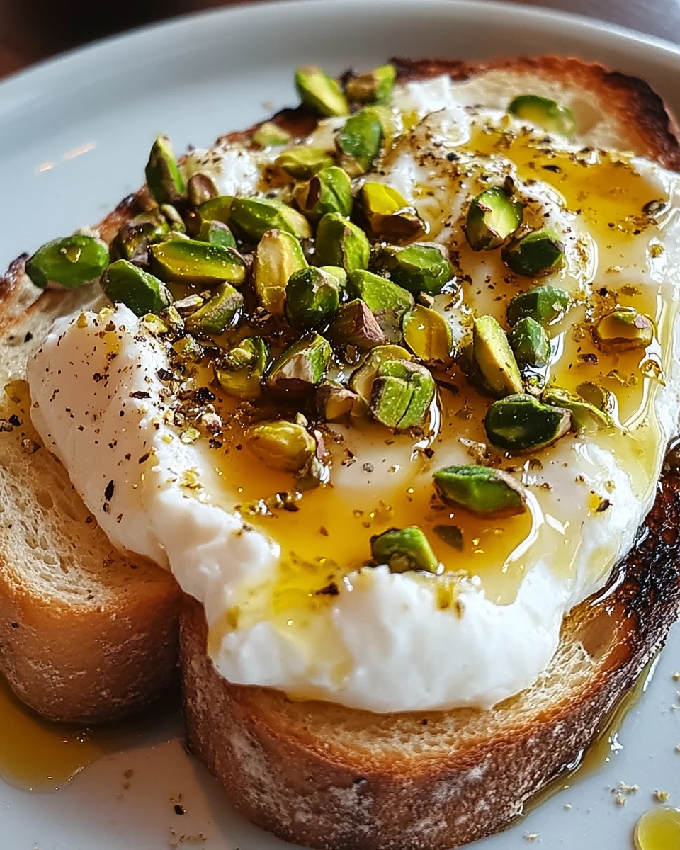 Burrata-Toast mit Pistazien und heißem Honig 19 Burrata-Toast