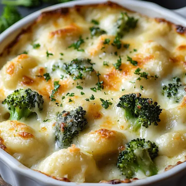 Cremiger Gnocchi Brokkoli-Auflauf