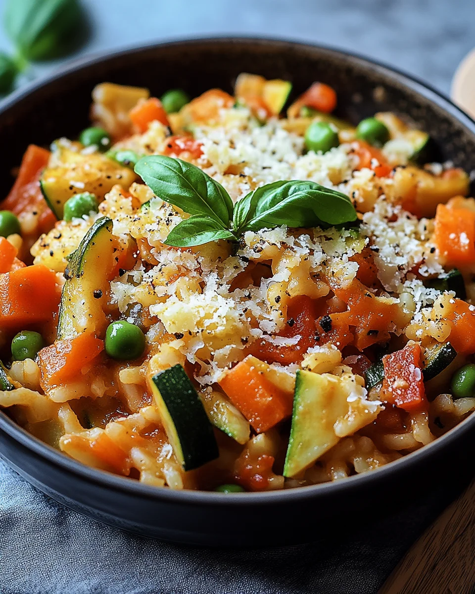 Ein-Topf-Kritharaki mit Gemüse und Parmesan 28 Ein-Topf-Kritharaki mit Gemüse und Parmesan