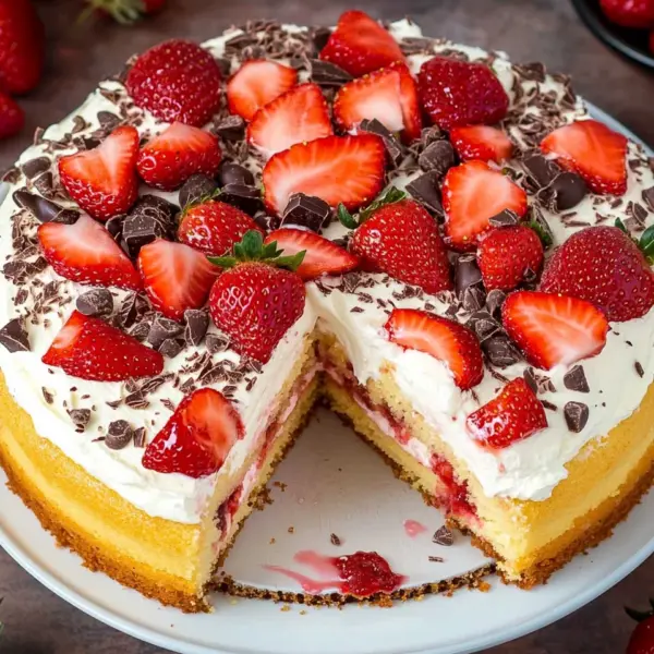 Fantakuchen mit Erdbeeren