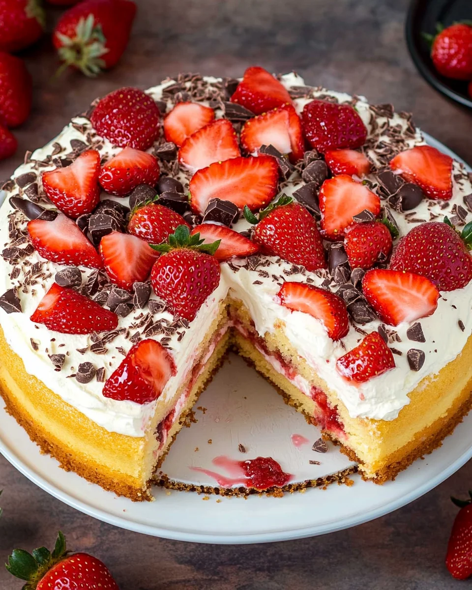 Fantakuchen mit Erdbeeren