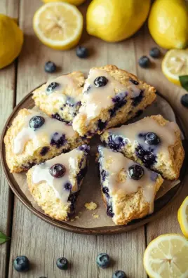 Fruchtige Blaubeer-Scones mit Zitronenguss