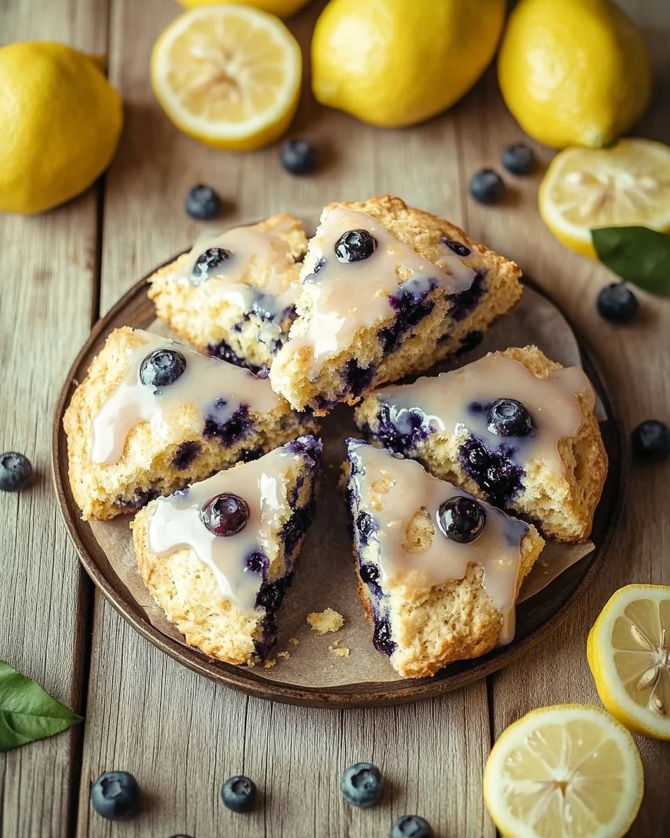 Fruchtige Blaubeer-Scones mit Zitronenguss