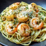 Garnelen Pasta mit Kr&auml;uterbutter und Knoblauch