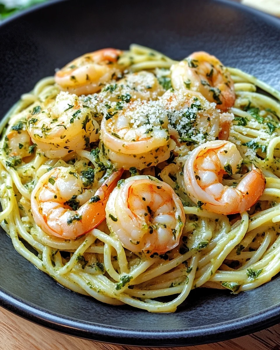 Garnelen Pasta mit Kr&auml;uterbutter und Knoblauch