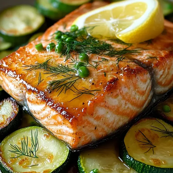 Gebratener Lachs mit Zucchini
