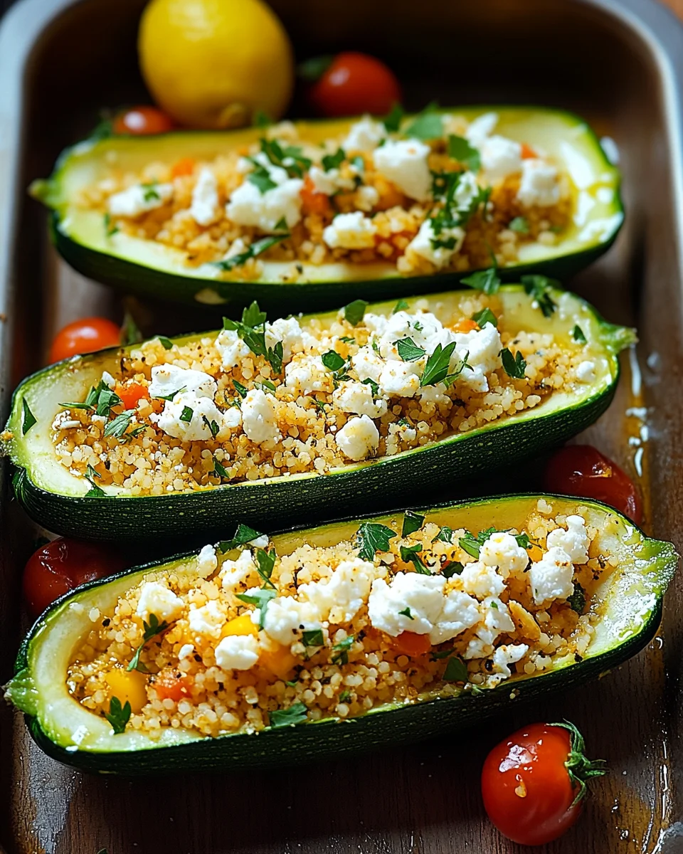 Gefüllte Zucchinis mit Couscous und Feta 23 Gefüllte