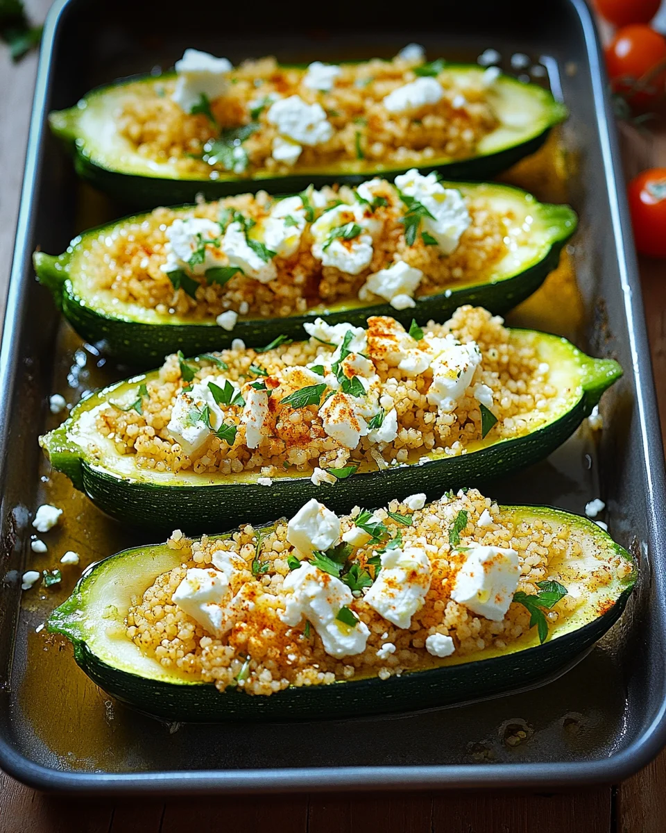 Gefüllte Zucchinis mit Couscous und Feta 25 Gefüllte Zucchinis mit Couscous und Feta