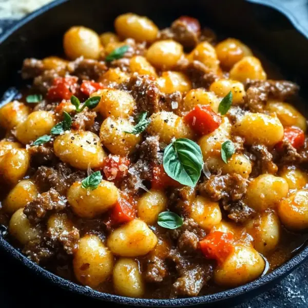 Gnocchi Pfanne mit Hackfleisch und Paprika