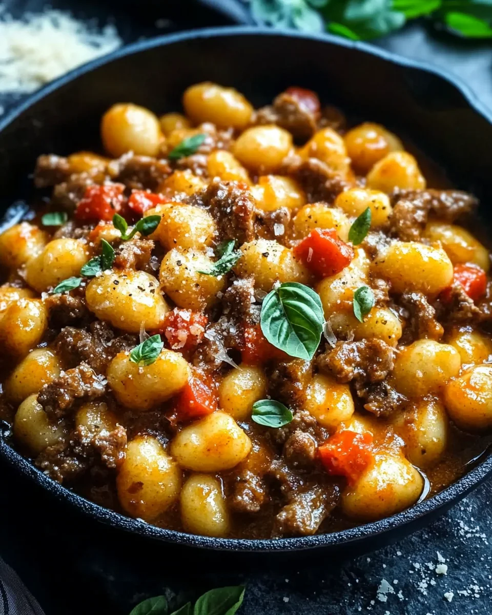 Gnocchi Pfanne mit Hackfleisch und Paprika