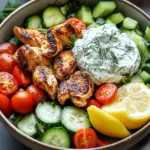 Griechische H&auml;hnchen-Tzatziki-Bowl