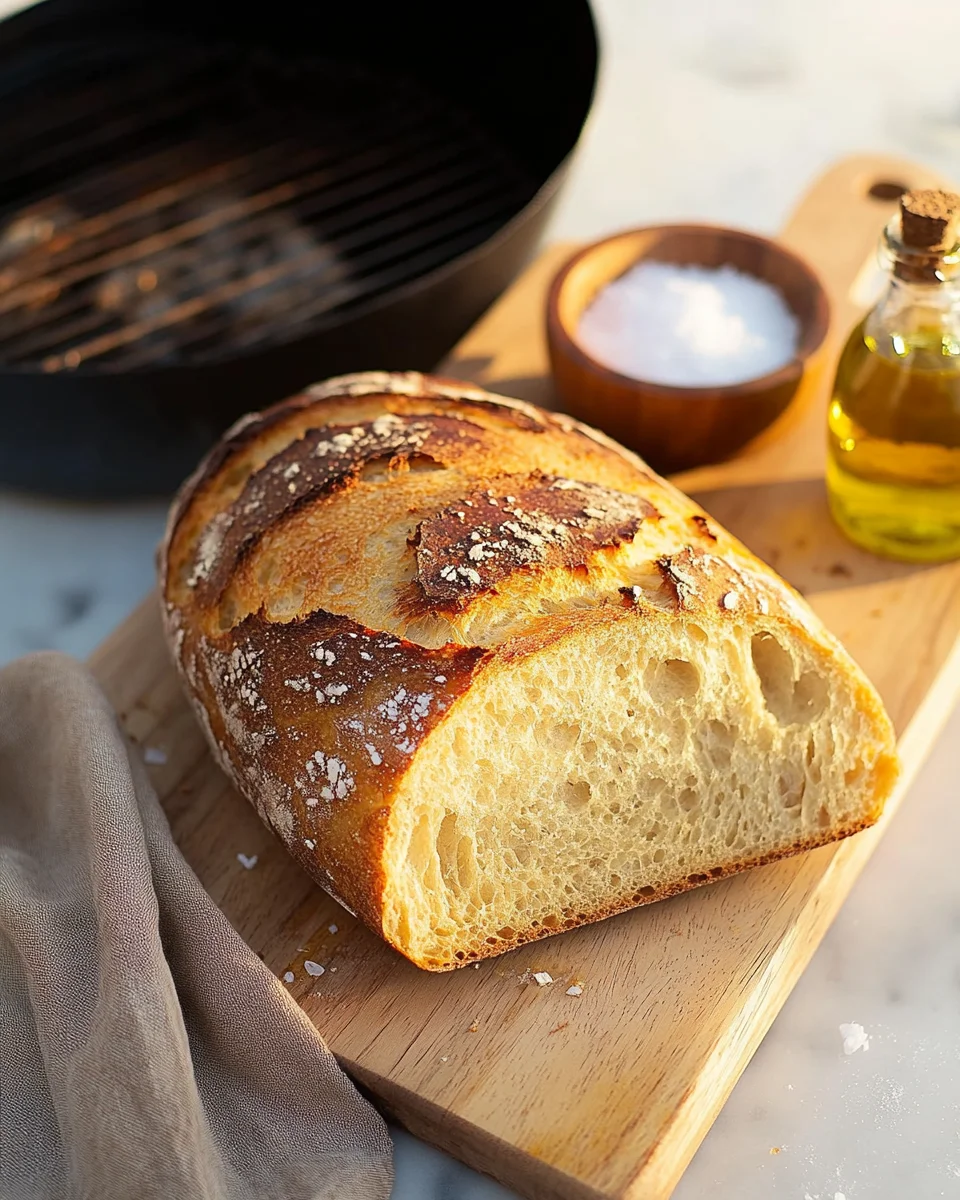 Grillbrot mit Olivenöl und Meersalz