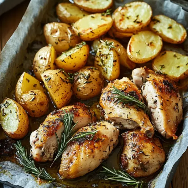 Hähnchen-Rosmarinkartoffel-Blech