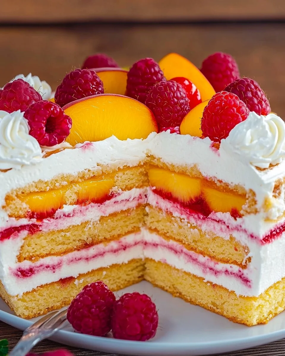 Himbeer-Pfirsich-Torte 16 Himbeer-Pfirsich-Torte