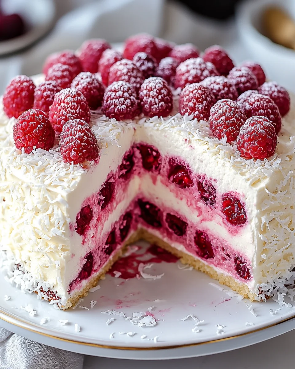 Himbeer-Raffaello-Torte ohne Gelatine 21 Himbeer-Raffaello-Torte