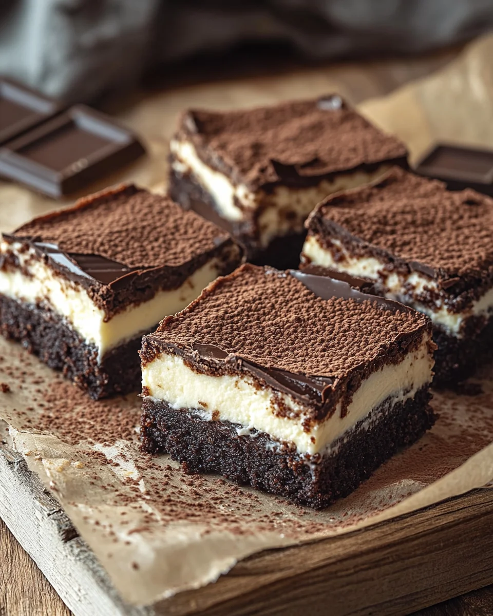 Käsekuchen Brownies mit Frischkäse und Schokolade 20 Käsekuchen
