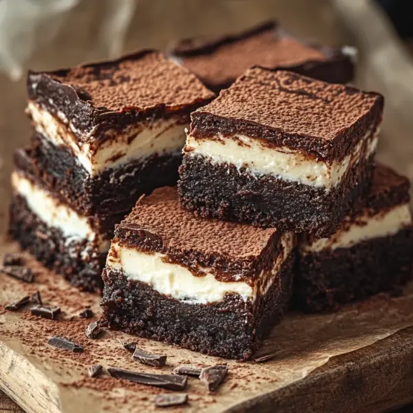 Käsekuchen Brownies mit Frischkäse und Schokolade