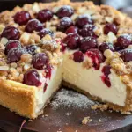K&auml;sekuchen mit Kirschen