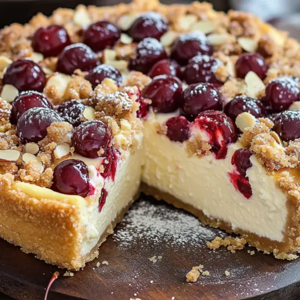Käsekuchen mit Kirschen