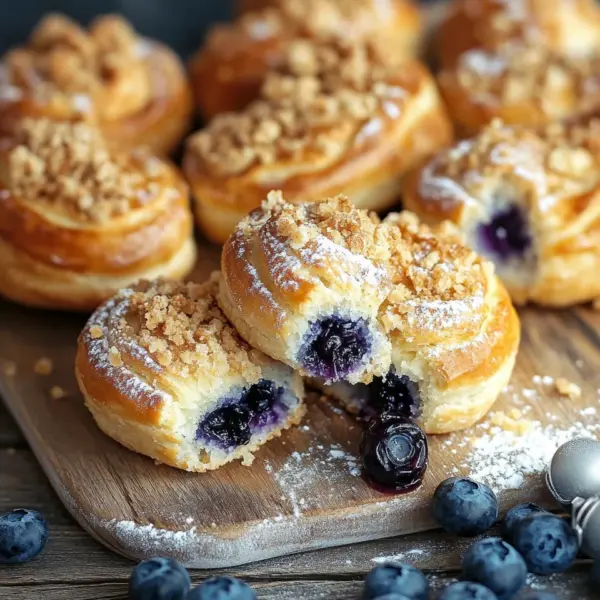Kartoffelhörnchen mit Blaubeeren & Streuseln