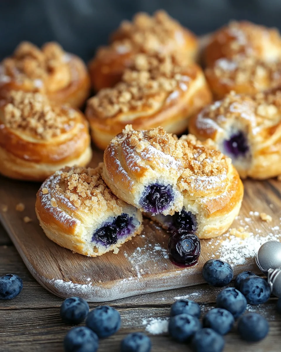 Kartoffelhörnchen mit Blaubeeren & Streuseln