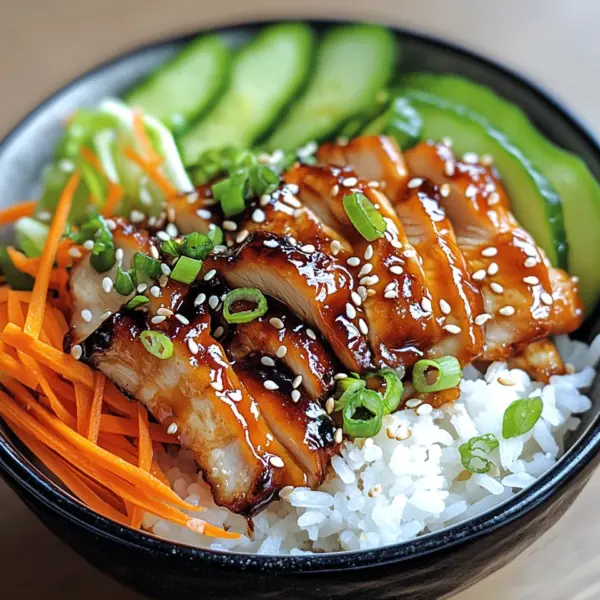 Koreanischer Reis Hähnchen Bowl