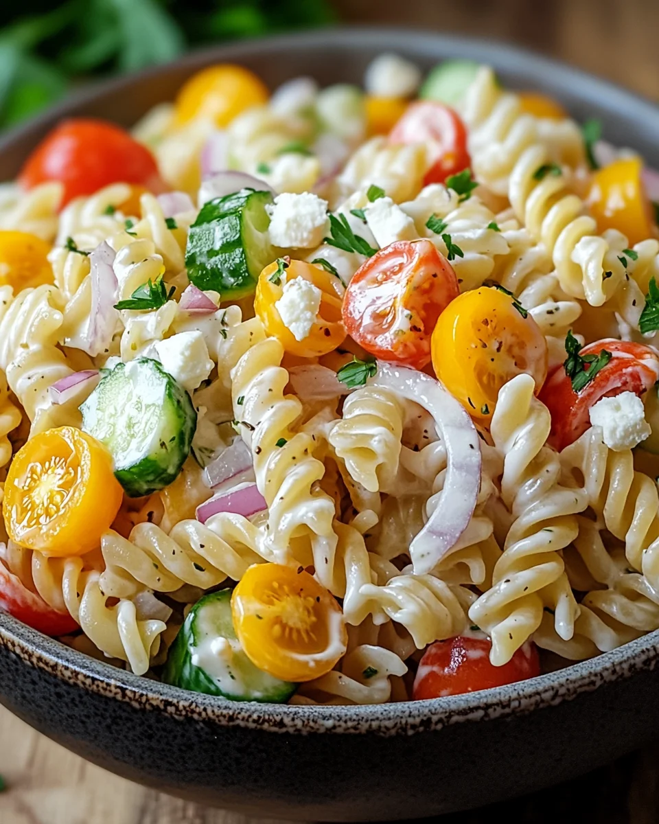 Leichter Nudelsalat mit Joghurt-Dressing