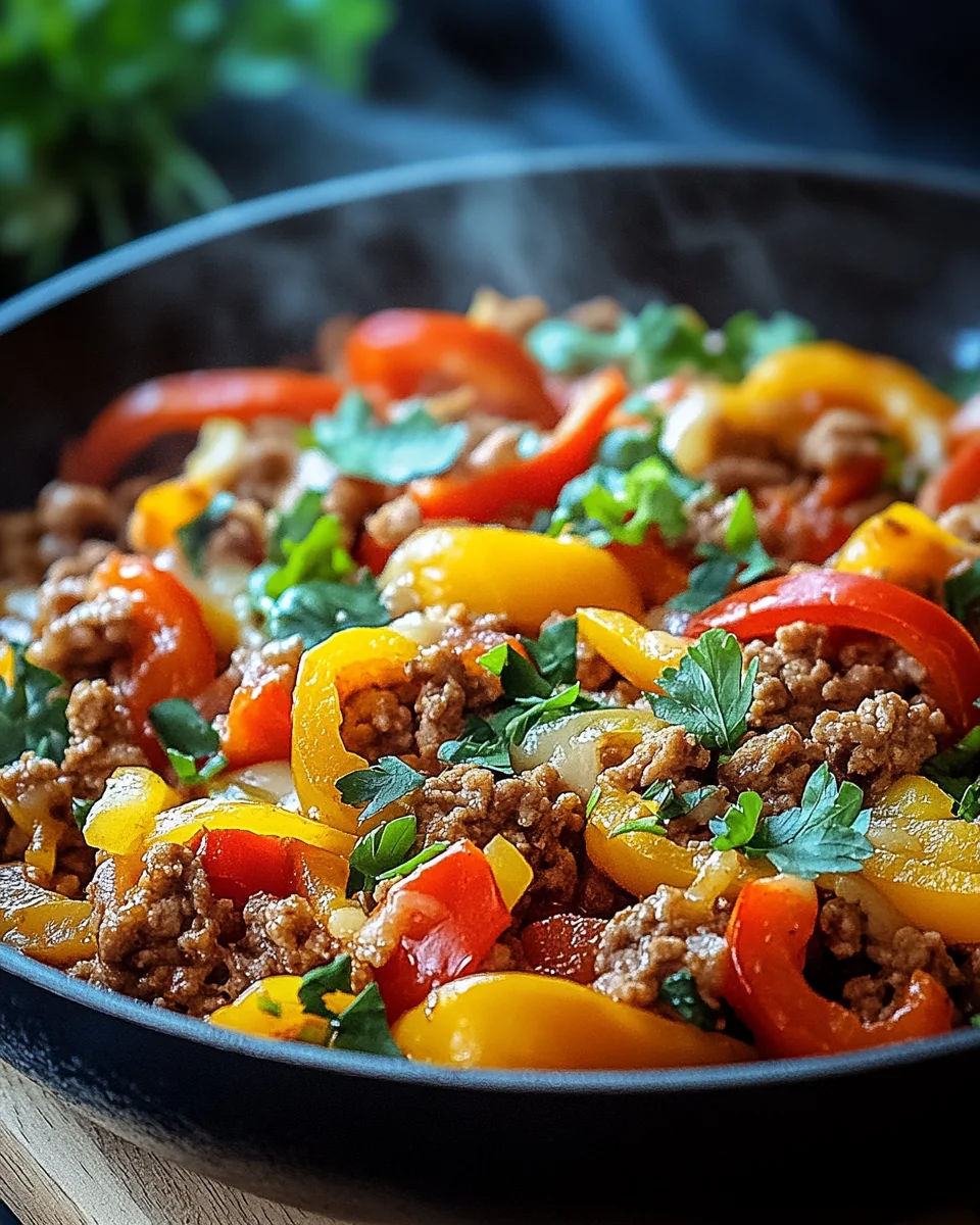 Low Carb Paprikapfanne mit Hackfleisch