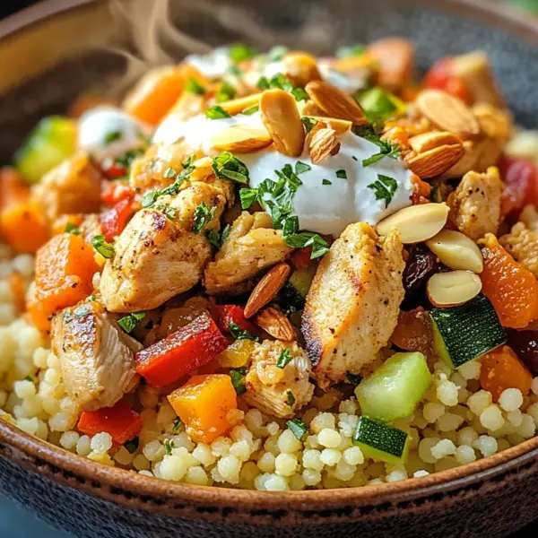 Marokkanische Hühner-Couscous-Schüssel