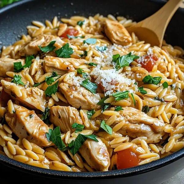 One Pot Orzo Pasta mit Hähnchen