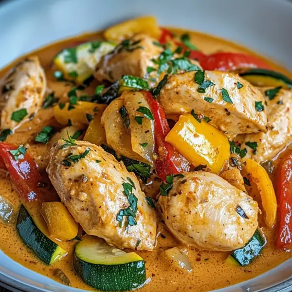 Paprika-Zucchini-Sahne-Hähnchen