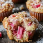 Rhabarber-Muffins mit Vanillestreuseln