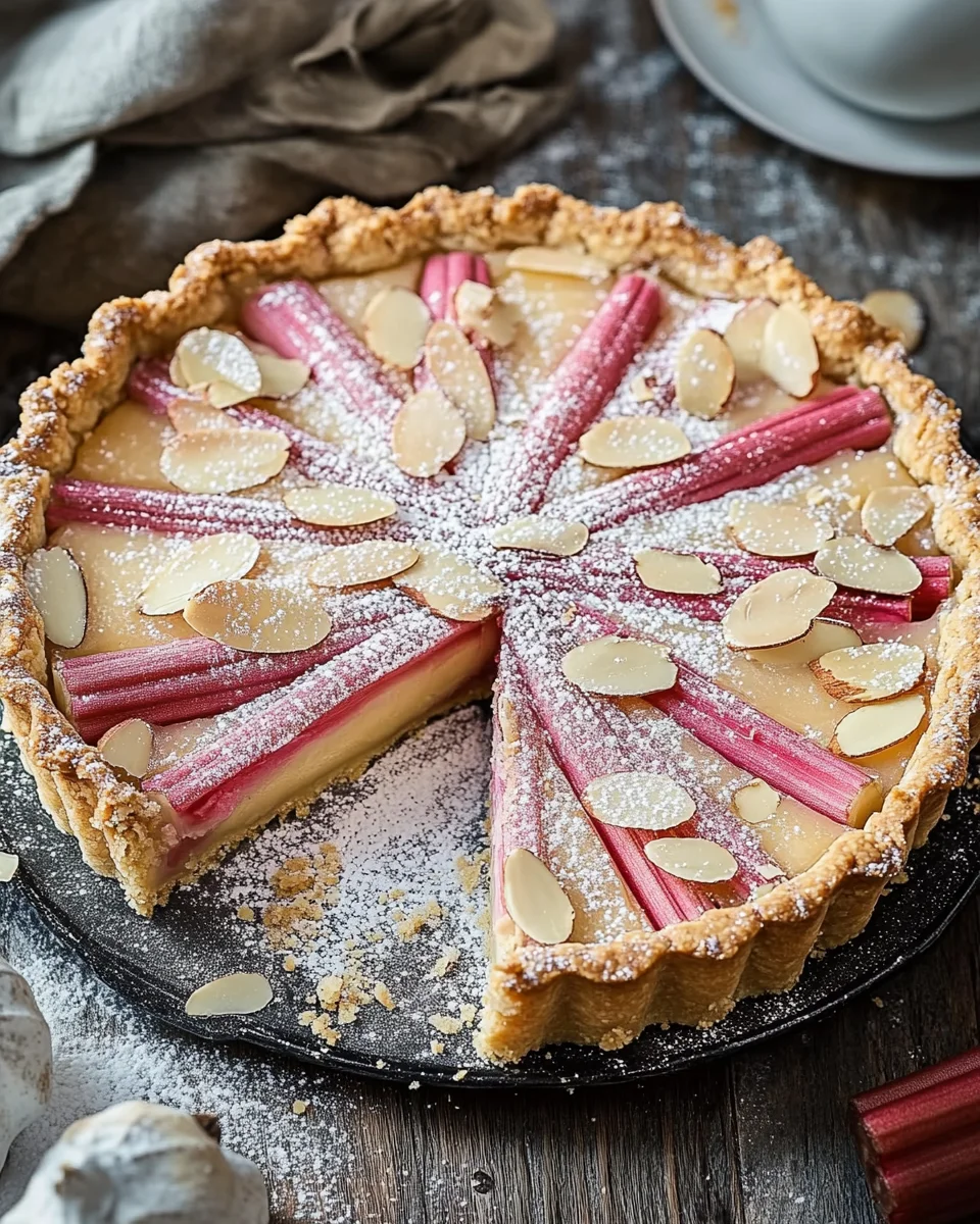Rhabarber Tarte mit Mandelcreme - Rhabarber Frangipane Tarte