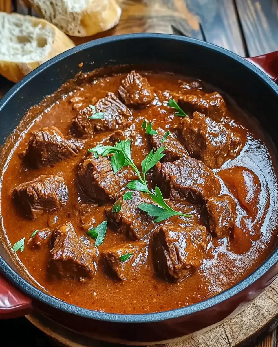 Rindergulasch in Tomaten-Sahnesoße 25 Rindergulasch
