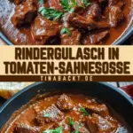 Rindergulasch in Tomaten-Sahnesoße 24 Pinterest Hidden Image