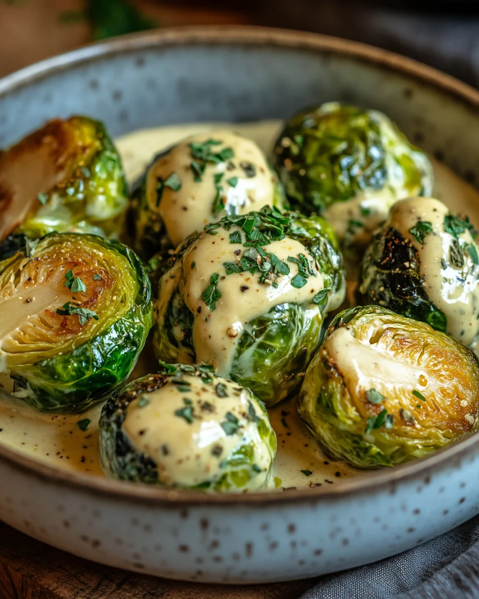 Rosenkohl in Frischkäse-Senfsauce