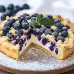 schneller Blaubeer-Quark-Kuchen mit Streuseln