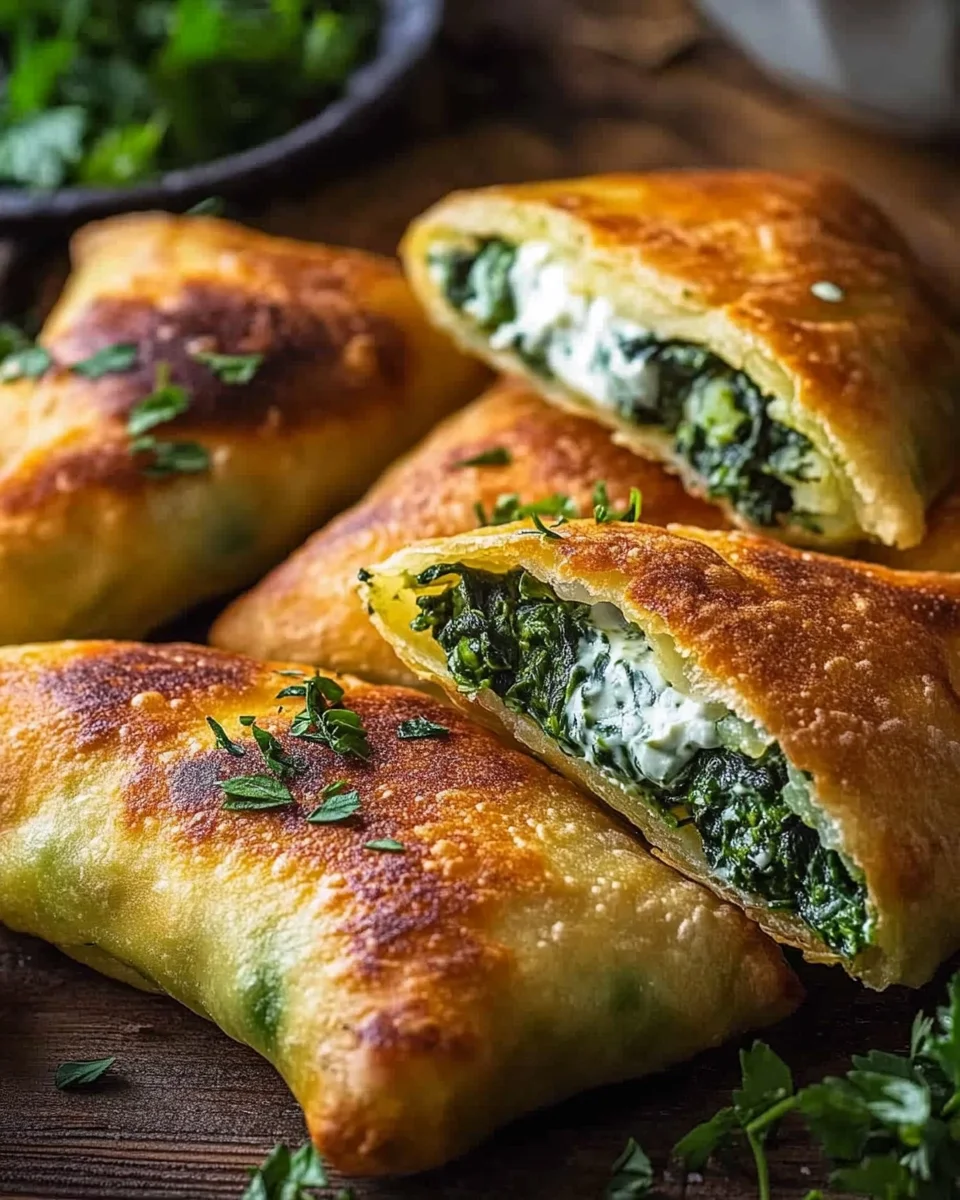 Vegane Kartoffeltaschen mit Spinat-Frischk&auml;se-F&uuml;llung