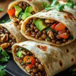 Vegetarische Burritos mit Linsen und Waln&uuml;ssen
