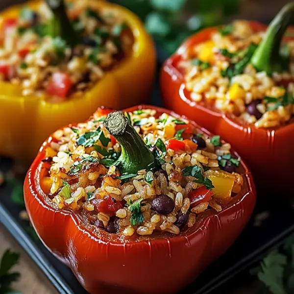 Vegetarische Gefüllte Paprika mit Reis