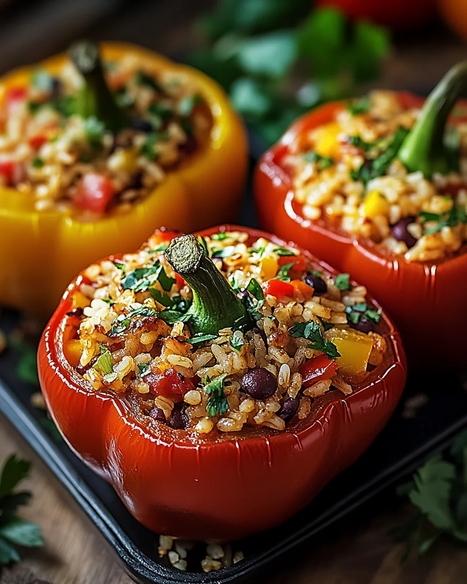 Vegetarische Gef&uuml;llte Paprika mit Reis