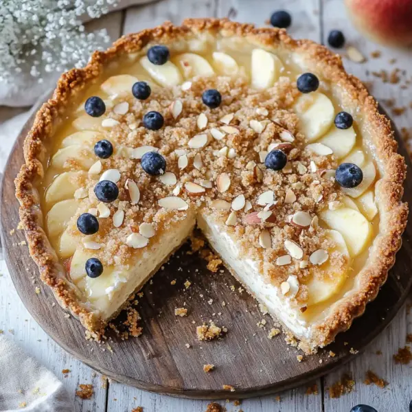 Würziger Bratapfel-Käsekuchen mit Zimtstreuseln