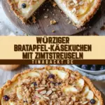 Würziger Bratapfel-Käsekuchen mit Zimtstreuseln 32 Pinterest Hidden Image
