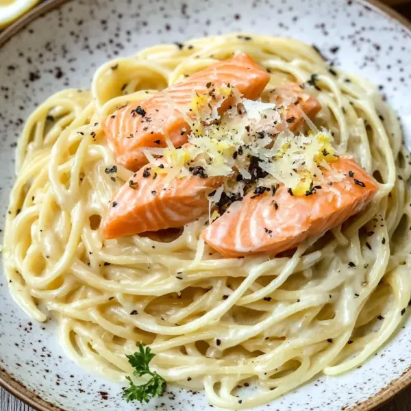 Zitronen Lachs Pasta