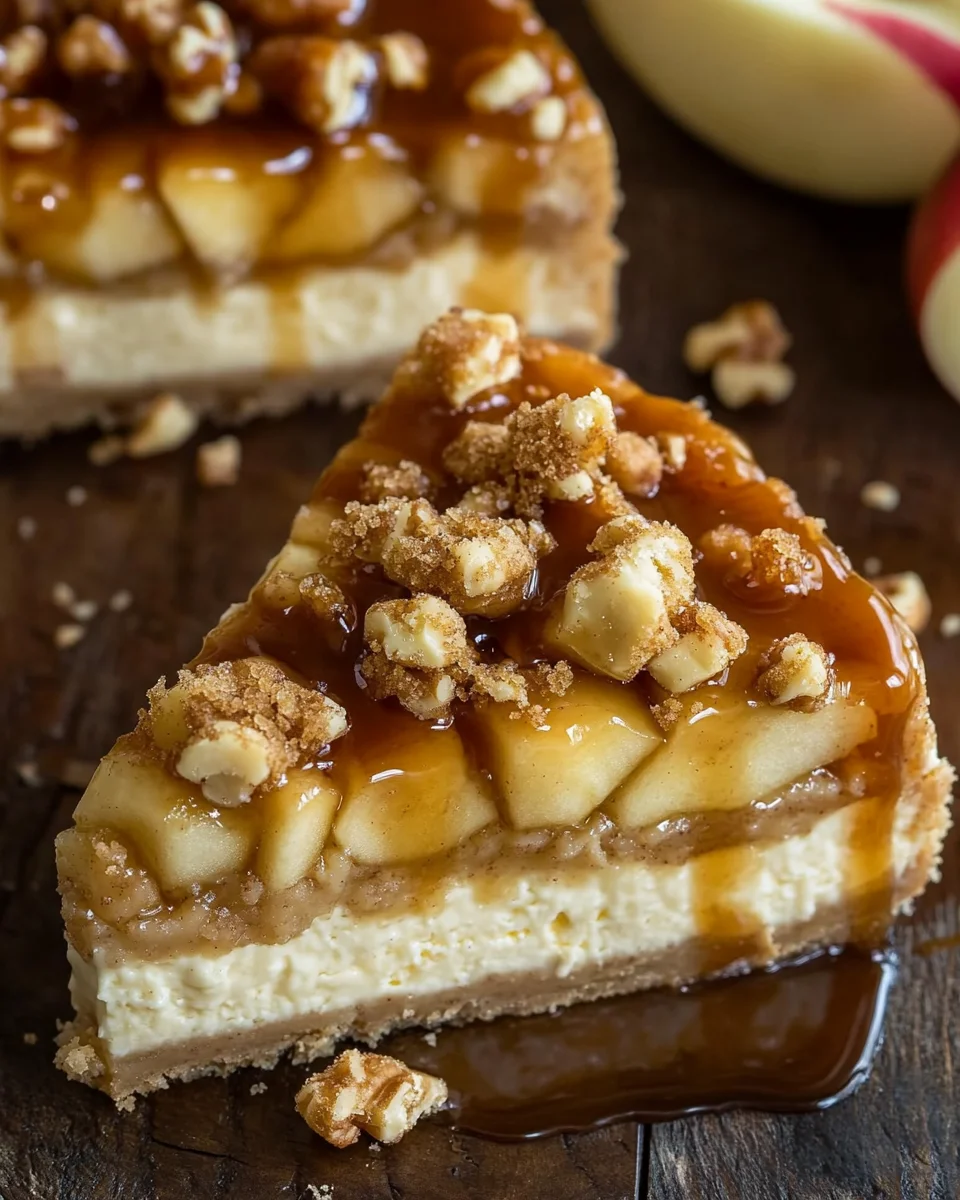 Apfel-Cheesecake mit Walnuss-Streuseln und Karamellsauce 21 Apfel-Cheesecake